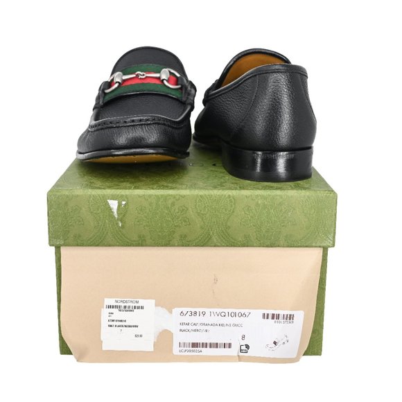 Gucci Men's 673819 Wislet Horsebit Web Leather Loafers - Picture 5 of 8